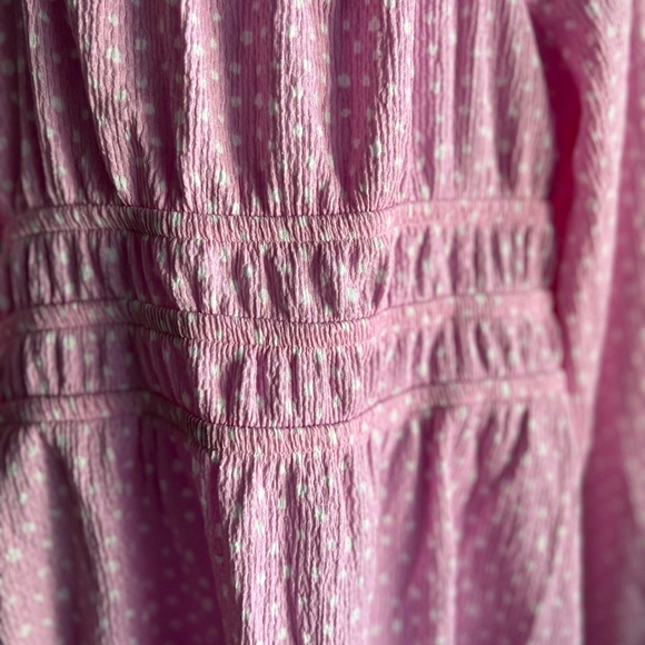 Girls Art Class Pink Polka Dot Long Sleeve Dress - Picture 3 of 3